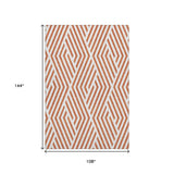 9' X 12' Rust And Ivory Geometric Washable Area Rug With UV Protection - HomeRoots - Flyclothing LLC