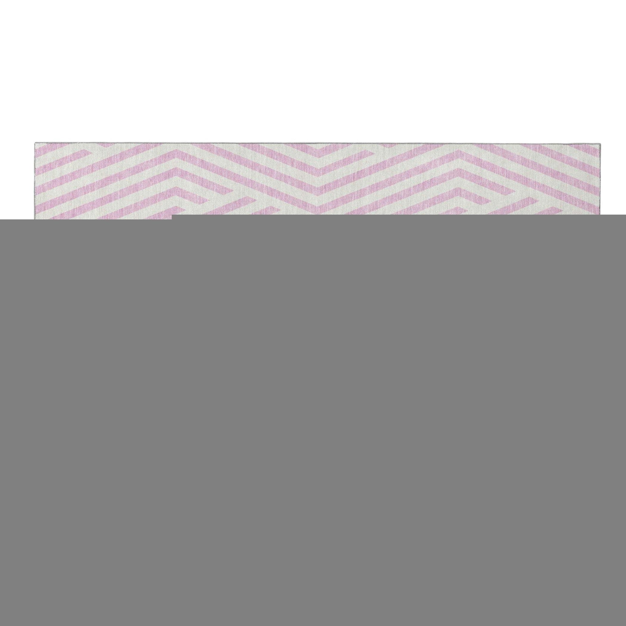 5' X 8' Pink And Ivory Geometric Washable Area Rug With UV Protection - HomeRoots - Flyclothing LLC