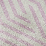 5' X 8' Pink And Ivory Geometric Washable Area Rug With UV Protection - HomeRoots - Flyclothing LLC