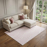 10' X 14' Pink And Ivory Geometric Washable Area Rug With UV Protection - HomeRoots - Flyclothing LLC