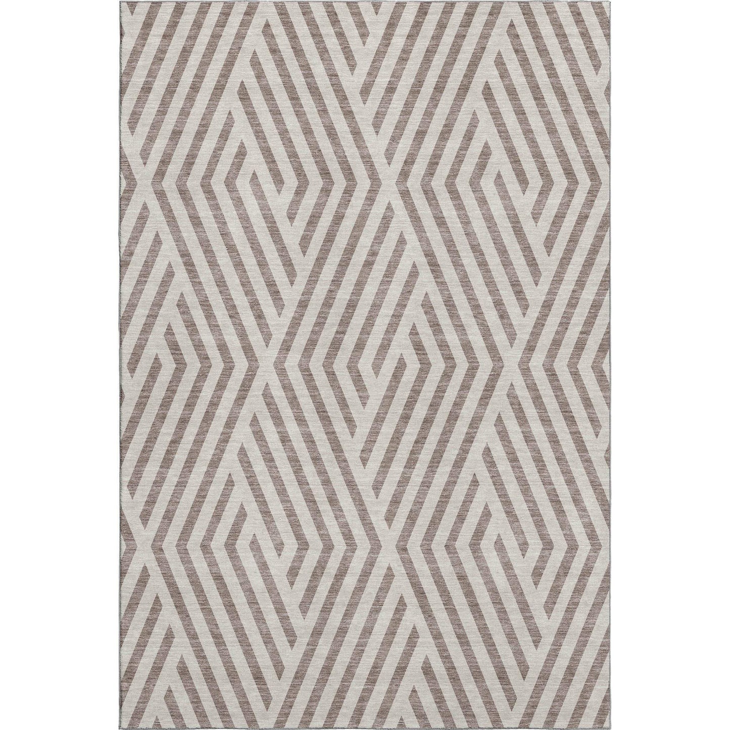 3' X 5' Taupe And Ivory Geometric Washable Area Rug With UV Protection - HomeRoots - Flyclothing LLC