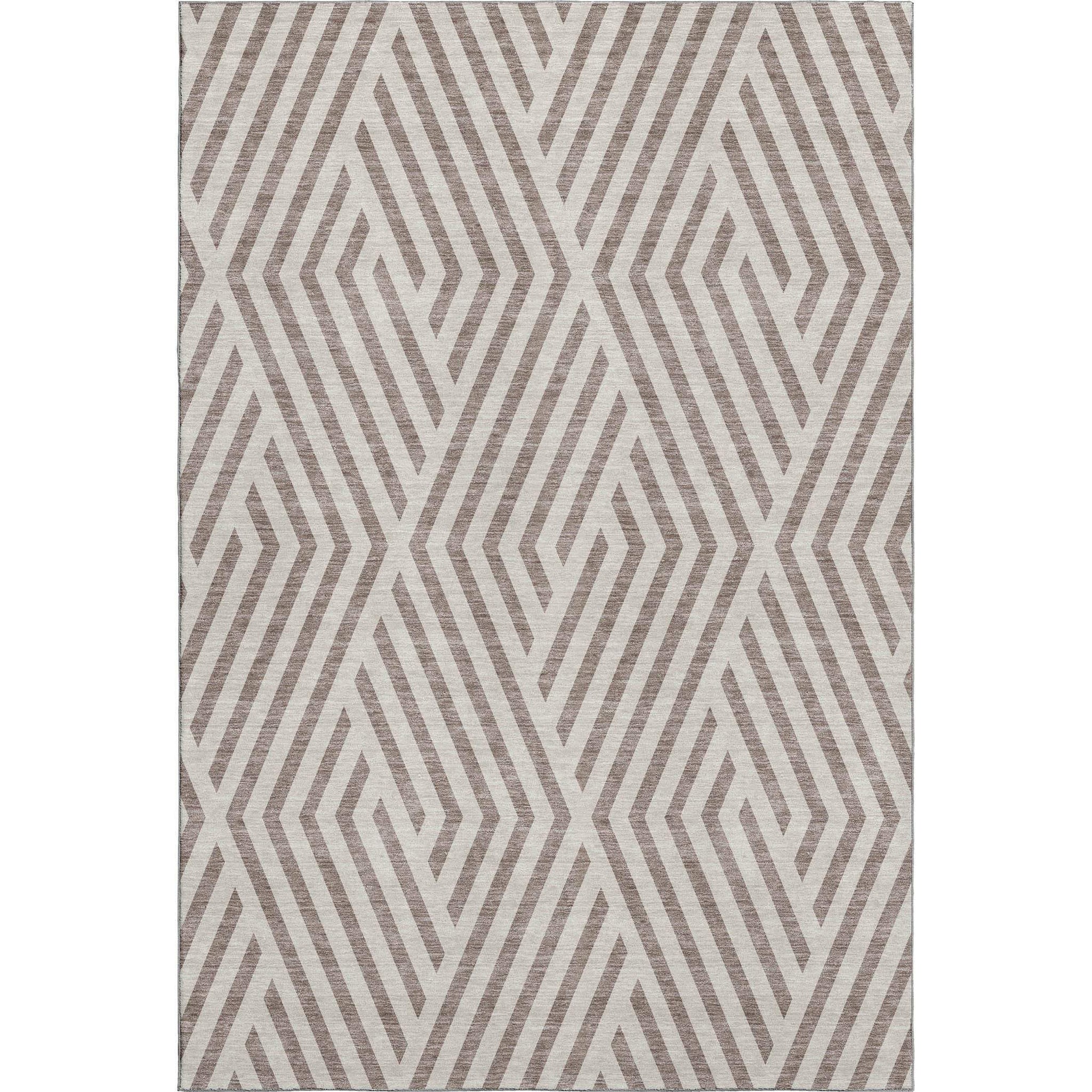 3' X 5' Taupe And Ivory Geometric Washable Area Rug With UV Protection - HomeRoots - Flyclothing LLC