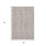 5' X 8' Taupe And Ivory Geometric Washable Area Rug With UV Protection - HomeRoots - Flyclothing LLC