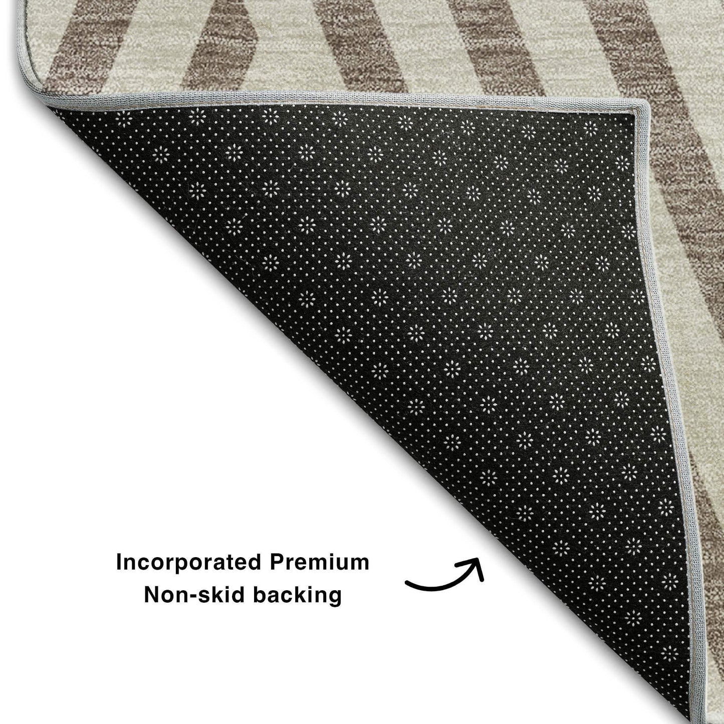 5' X 8' Taupe And Ivory Geometric Washable Area Rug With UV Protection - HomeRoots - Flyclothing LLC
