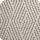 8' Taupe And Ivory Geometric Washable Round Rug With UV Protection - HomeRoots - Flyclothing LLC