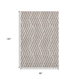 8' X 10' Taupe And Ivory Geometric Washable Area Rug With UV Protection - HomeRoots - Flyclothing LLC