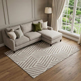 8' X 10' Taupe And Ivory Geometric Washable Area Rug With UV Protection - HomeRoots - Flyclothing LLC