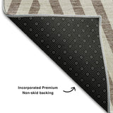 8' X 10' Taupe And Ivory Geometric Washable Area Rug With UV Protection - HomeRoots - Flyclothing LLC