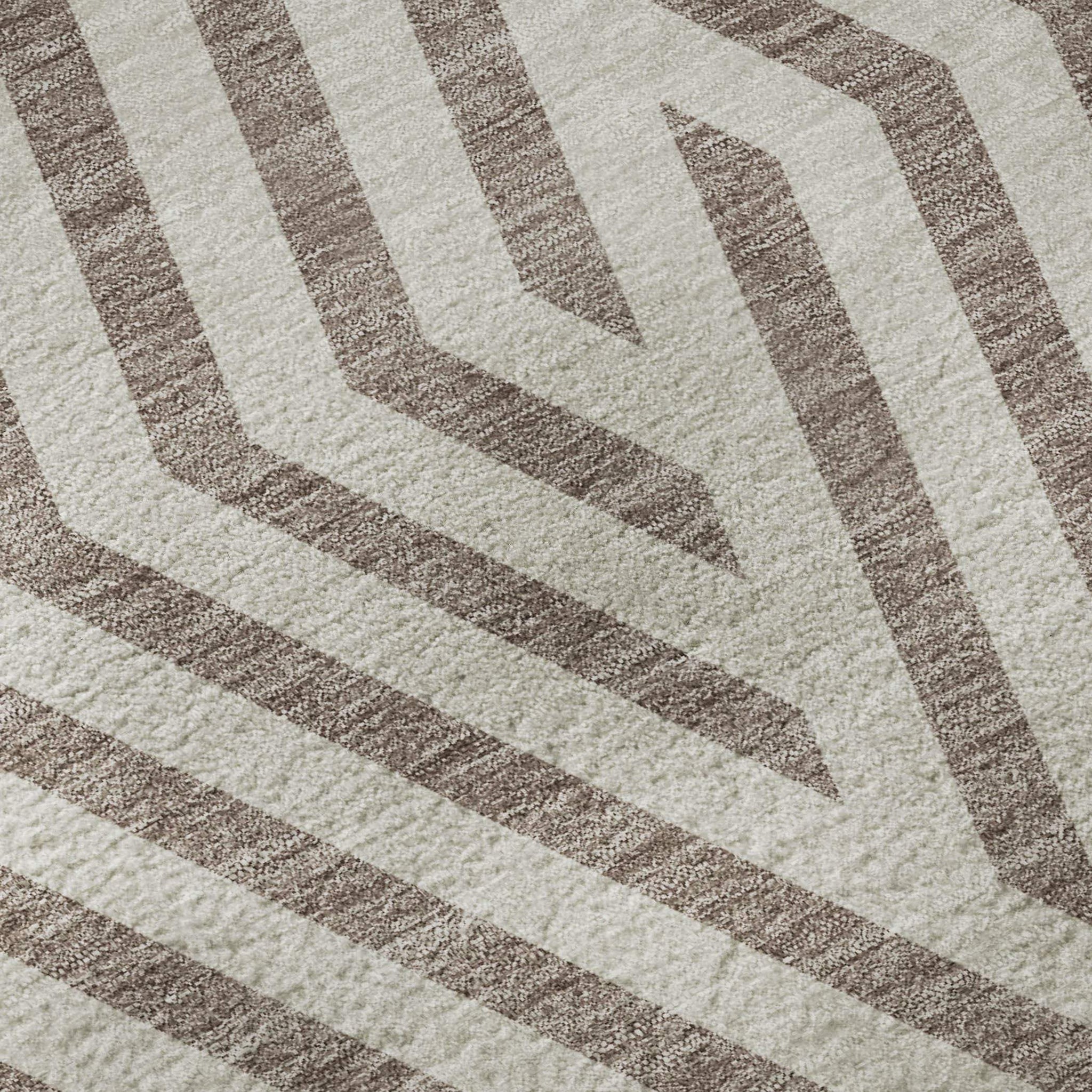 8' X 10' Taupe And Ivory Geometric Washable Area Rug With UV Protection - HomeRoots - Flyclothing LLC