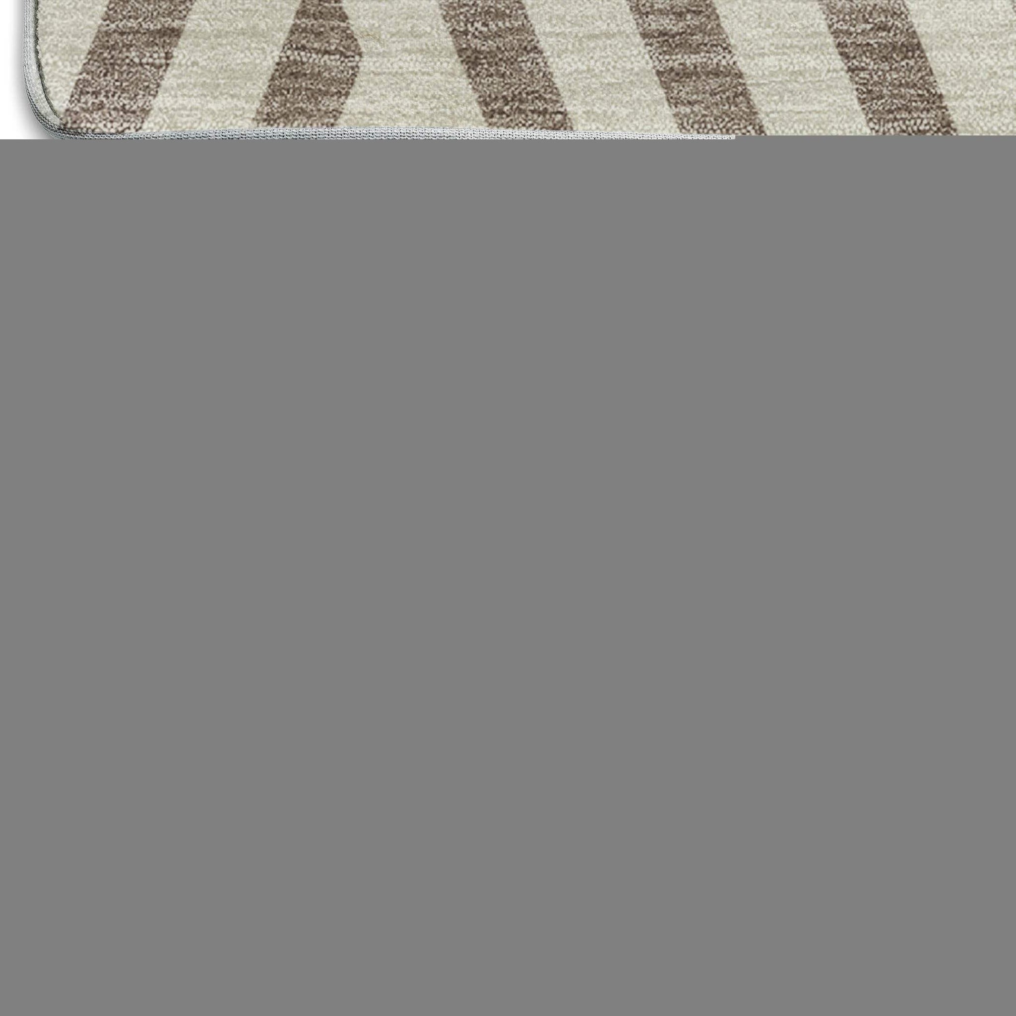 9' X 12' Taupe And Ivory Geometric Washable Area Rug With UV Protection - HomeRoots - Flyclothing LLC