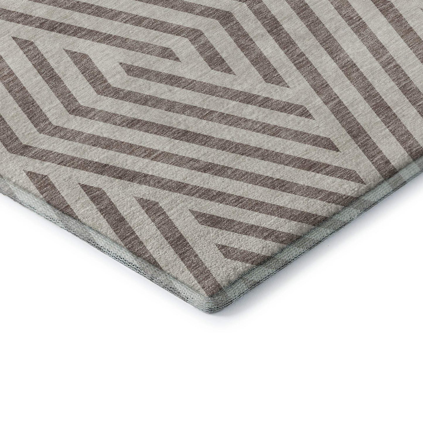 9' X 12' Taupe And Ivory Geometric Washable Area Rug With UV Protection - HomeRoots - Flyclothing LLC