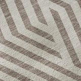 9' X 12' Taupe And Ivory Geometric Washable Area Rug With UV Protection - HomeRoots - Flyclothing LLC