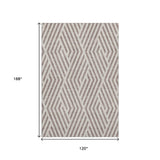 10' X 14' Taupe And Ivory Geometric Washable Area Rug With UV Protection - HomeRoots - Flyclothing LLC