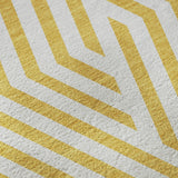 3' X 5' Yellow And Ivory Geometric Washable Area Rug With UV Protection - HomeRoots - Flyclothing LLC