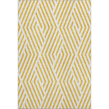 8' X 10' Yellow And Ivory Geometric Washable Area Rug With UV Protection - HomeRoots - Flyclothing LLC