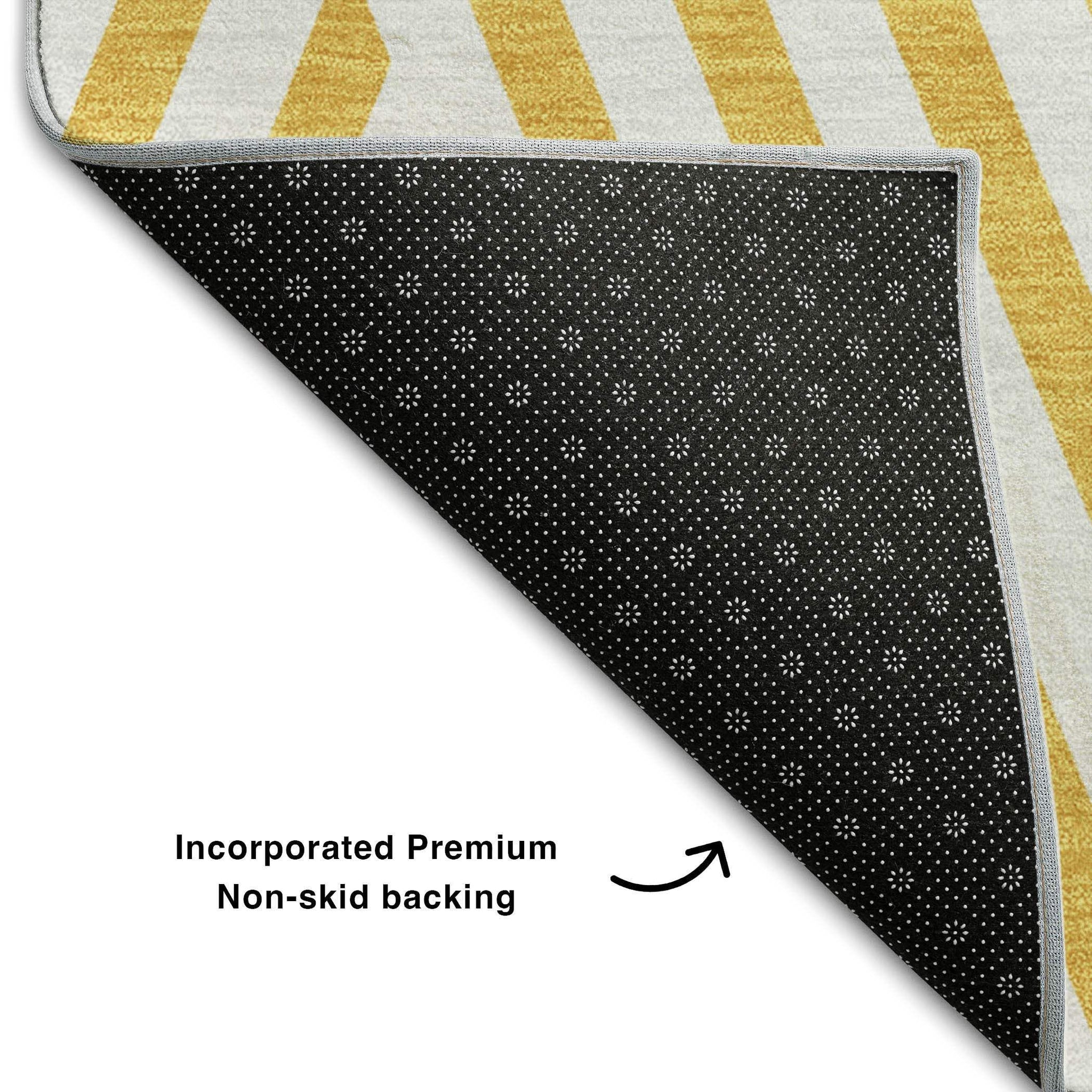 8' X 10' Yellow And Ivory Geometric Washable Area Rug With UV Protection - HomeRoots - Flyclothing LLC