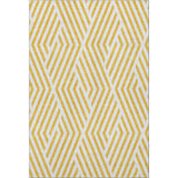 9' X 12' Yellow And Ivory Geometric Washable Area Rug With UV Protection - HomeRoots - Flyclothing LLC