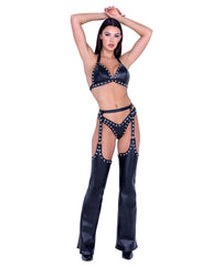 Roma Costume 6489 Faux Leather Chaps with Stud Detail