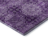 5' X 8' Eggplant And Ivory Floral Medallion Distressed Washable Area Rug With UV Protection - HomeRoots - Flyclothing LLC