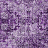 5' X 8' Eggplant And Ivory Floral Medallion Distressed Washable Area Rug With UV Protection - HomeRoots - Flyclothing LLC