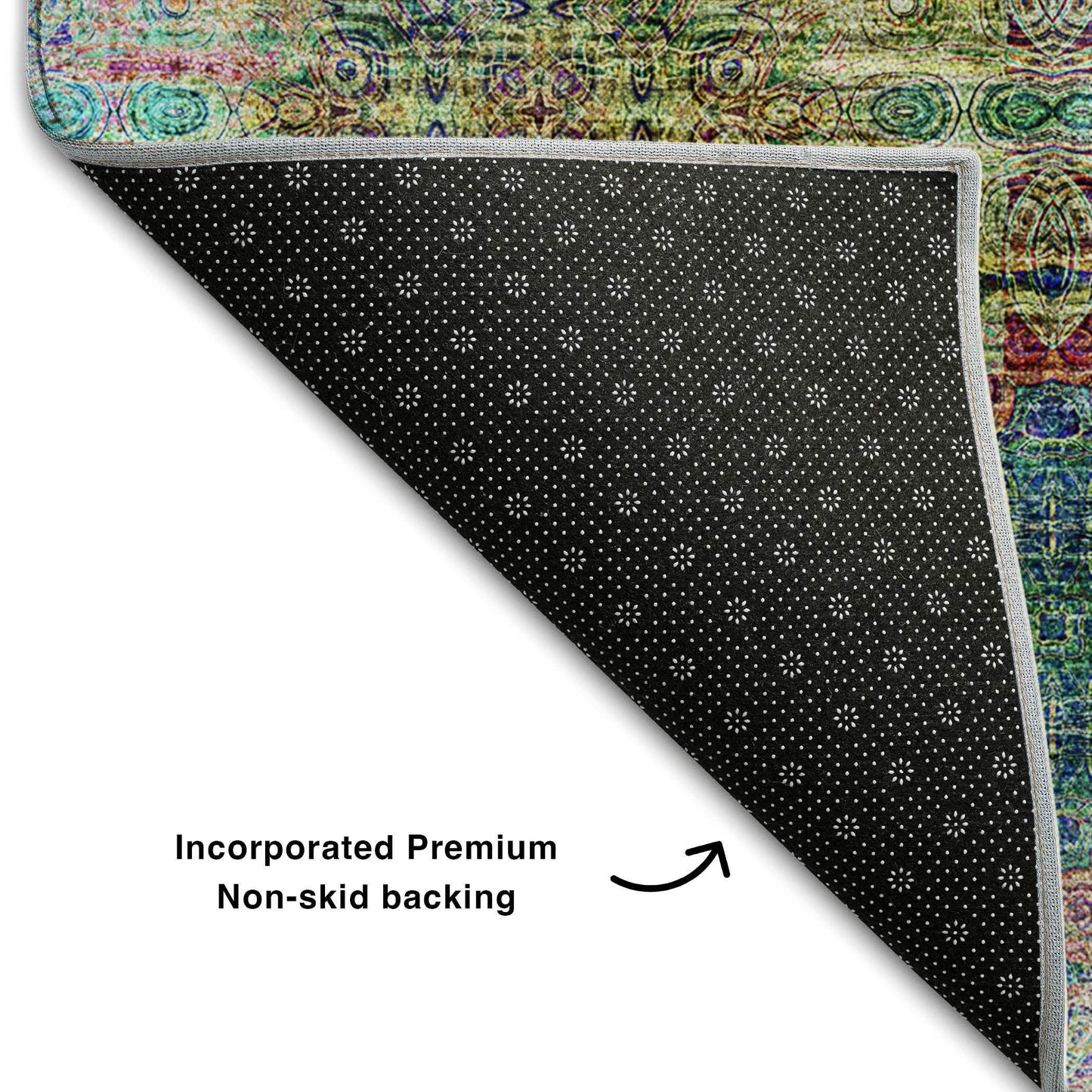 9' X 12' Green Blush And Teal Floral Medallion Distressed Washable Area Rug With UV Protection - HomeRoots - Flyclothing LLC