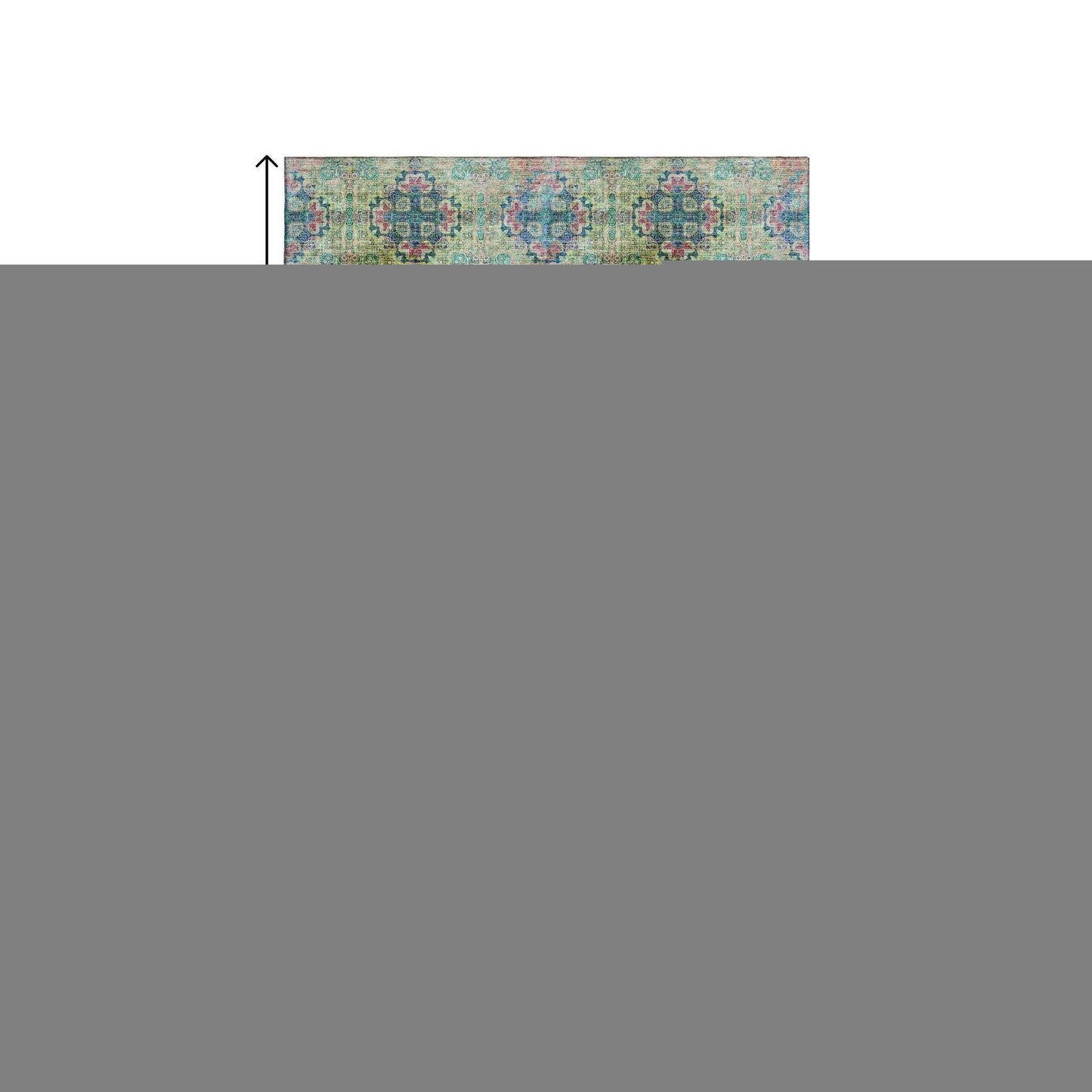 9' X 12' Green Blush And Teal Floral Medallion Distressed Washable Area Rug With UV Protection - HomeRoots - Flyclothing LLC