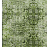 3' X 5' Olive Green And Ivory Floral Medallion Distressed Washable Area Rug With UV Protection - HomeRoots - Flyclothing LLC