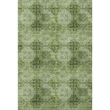5' X 8' Olive Green And Ivory Floral Medallion Distressed Washable Area Rug With UV Protection - HomeRoots - Flyclothing LLC
