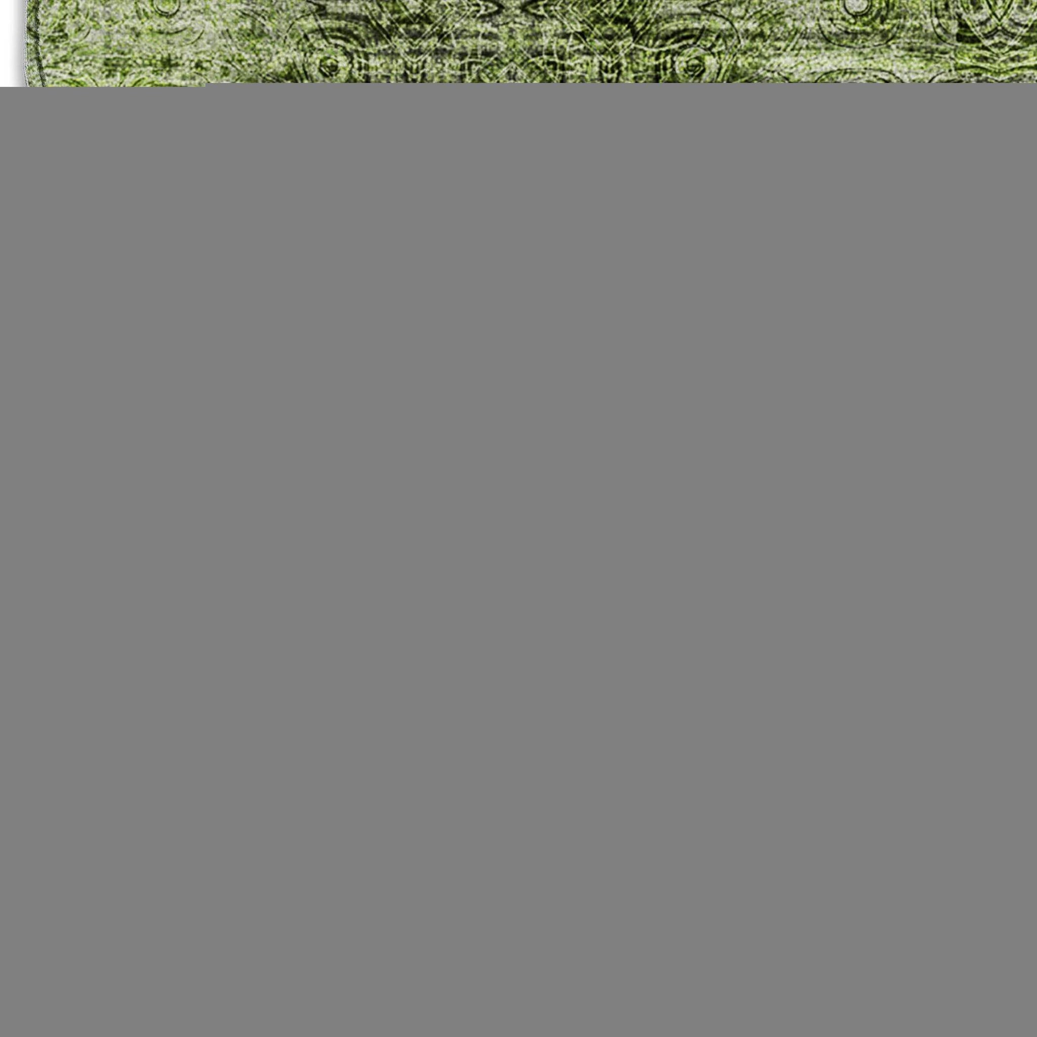 9' X 12' Olive Green And Ivory Floral Medallion Distressed Washable Area Rug With UV Protection - HomeRoots - Flyclothing LLC
