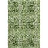 10' X 14' Olive Green And Ivory Floral Medallion Distressed Washable Area Rug With UV Protection - HomeRoots - Flyclothing LLC