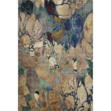 5' X 8' Beige Blue And Purple Abstract Distressed Washable Area Rug With UV Protection - HomeRoots - Flyclothing LLC