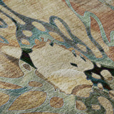 5' X 8' Beige Blue And Purple Abstract Distressed Washable Area Rug With UV Protection - HomeRoots - Flyclothing LLC