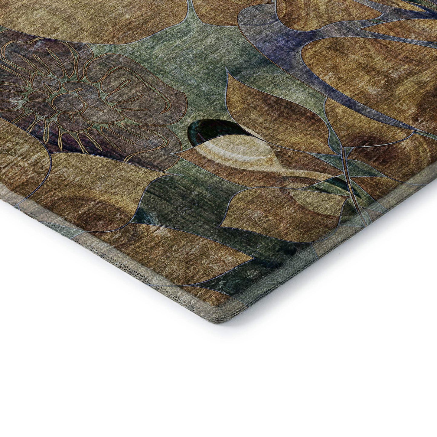 10' X 14' Beige Blue And Purple Abstract Distressed Washable Area Rug With UV Protection - HomeRoots - Flyclothing LLC