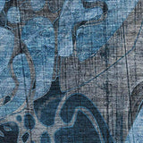 3' X 5' Blue Ivory And Gray Abstract Distressed Washable Area Rug With UV Protection - HomeRoots - Flyclothing LLC