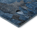 9' X 12' Blue Ivory And Gray Abstract Distressed Washable Area Rug With UV Protection - HomeRoots - Flyclothing LLC