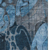 10' X 14' Blue Ivory And Gray Abstract Distressed Washable Area Rug With UV Protection - HomeRoots - Flyclothing LLC