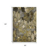 8' X 10' Brown Beige And Gold Abstract Distressed Washable Area Rug With UV Protection - HomeRoots - Flyclothing LLC