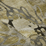 10' X 14' Brown Beige And Gold Abstract Distressed Washable Area Rug With UV Protection - HomeRoots - Flyclothing LLC