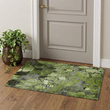 3' X 5' Fern Green And Gray Abstract Distressed Washable Area Rug With UV Protection - HomeRoots - Flyclothing LLC