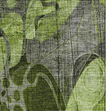 3' X 5' Fern Green And Gray Abstract Distressed Washable Area Rug With UV Protection - HomeRoots - Flyclothing LLC