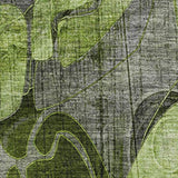 5' X 8' Fern Green And Gray Abstract Distressed Washable Area Rug With UV Protection - HomeRoots - Flyclothing LLC