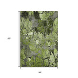 8' X 10' Fern Green And Gray Abstract Distressed Washable Area Rug With UV Protection - HomeRoots - Flyclothing LLC