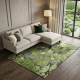 8' X 10' Fern Green And Gray Abstract Distressed Washable Area Rug With UV Protection - HomeRoots - Flyclothing LLC