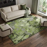9' X 12' Fern Green And Gray Abstract Distressed Washable Area Rug With UV Protection - HomeRoots - Flyclothing LLC