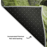 10' X 14' Fern Green And Gray Abstract Distressed Washable Area Rug With UV Protection - HomeRoots - Flyclothing LLC