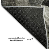 3' X 5' Gray And Ivory Abstract Distressed Washable Area Rug With UV Protection - HomeRoots - Flyclothing LLC