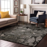 5' X 8' Gray And Ivory Abstract Distressed Washable Area Rug With UV Protection - HomeRoots - Flyclothing LLC