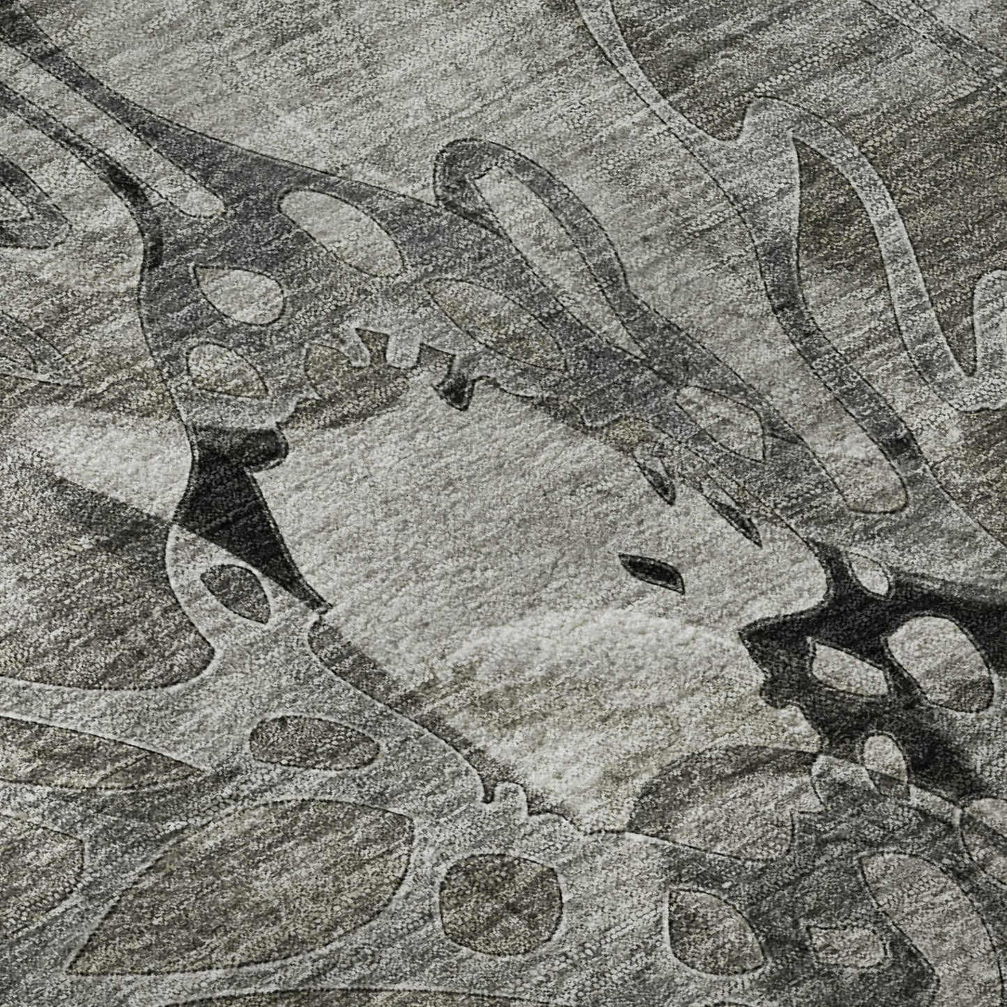 5' X 8' Gray And Ivory Abstract Distressed Washable Area Rug With UV Protection - HomeRoots - Flyclothing LLC