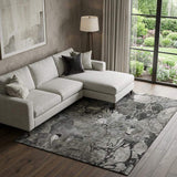 8' X 10' Gray And Ivory Abstract Distressed Washable Area Rug With UV Protection - HomeRoots - Flyclothing LLC