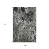 9' X 12' Gray And Ivory Abstract Distressed Washable Area Rug With UV Protection - HomeRoots - Flyclothing LLC